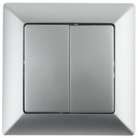 Выключатель 2кл. 10А-250В СП Solo алюминий Intro Эра 4-104-03