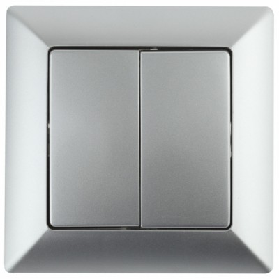 Выключатель 2кл. 10А-250В СП Solo алюминий Intro Эра 4-104-03