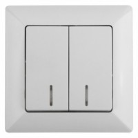 Выключатель 2кл. с инд. 10А-250В СП Solo белый Intro Эра 4-105-01