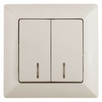 Выключатель 2кл. с инд. 10А-250В СП Solo сл.кость Intro Эра 4-105-02