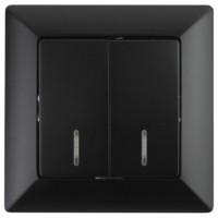 Выключатель 2кл. с инд. 10А-250В СП Solo антрацит Intro Эра 4-105-05