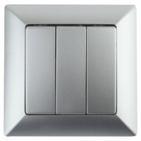 Выключатель 3кл. 10А-250В СП Solo алюминий Intro Эра 4-106-03