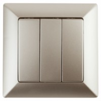 Выключатель 3кл. 10А-250В СП Solo шампань Intro Эра 4-106-04