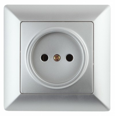 4-201-03 Intro Розетка 2P 16А-250В СП Solo алюминий