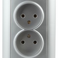 4-204-03 Intro Розетка 2х2P 16А-250В СП Solo алюминий