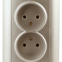 4-204-04 Intro Розетка 2х2P 16А-250В СП Solo шампань