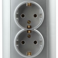 4-205-03 Intro Розетка 2X2P+E Schuko 16А-250В СП Solo алюминий