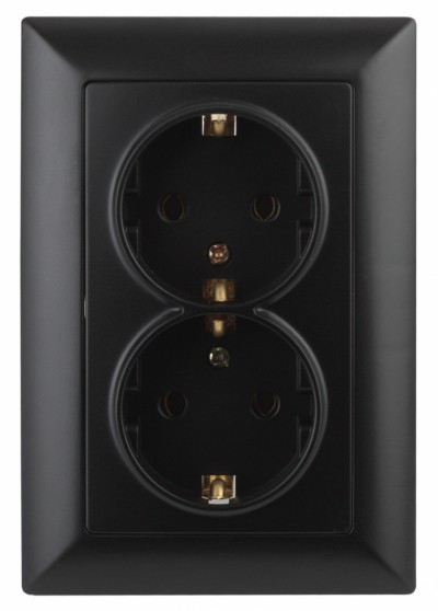 4-205-05 Intro Розетка 2X2P+E Schuko 16А-250В СП Solo антрацит