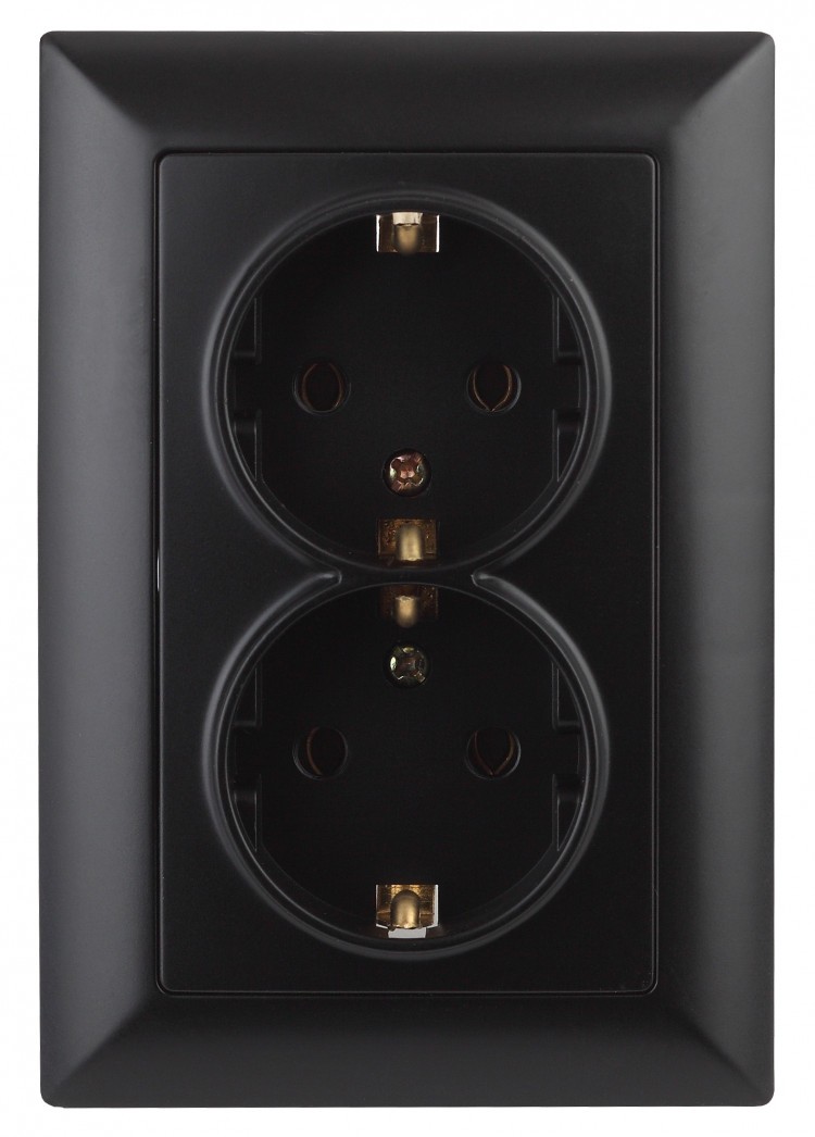 4-205-05 Intro Розетка 2X2P+E Schuko 16А-250В СП Solo антрацит