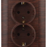 4-205-10 Intro Розетка 2X2P+E Schuko 16А-250В СП Solo венге
