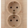 4-205-11 Intro Розетка 2X2P+E Schuko 16А-250В СП Solo сосна