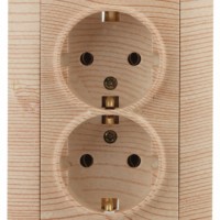 4-205-11 Intro Розетка 2X2P+E Schuko 16А-250В СП Solo сосна