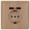 4-410-11 Intro Розетка P+E Schuko со шторками 16А-250В + 2хUSB СП Solo сосна