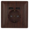 4-410-10 Intro Розетка P+E Schuko со шторками 16А-250В + 2хUSB СП Solo венге