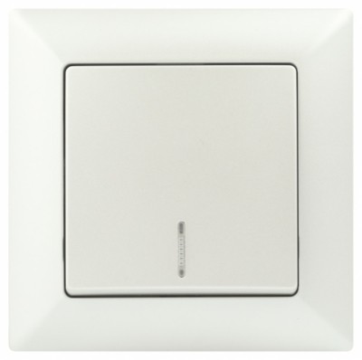 Выключатель 1кл. с инд. 10А-250В IP20 СП перламутр Intro Solo Эра 4-102-06