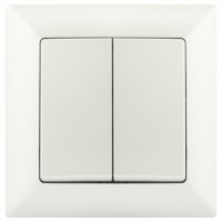 Выключатель 2кл. 10А-250В IP20 СП перламутр Intro Solo Эра 4-104-06