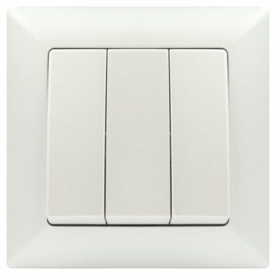 Выключатель 3кл. 10А-250В IP20 СП перламутр Intro Solo Эра 4-106-06