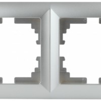 Рамка для розеток и выключателей Intro Solo 4-502-03 на 2 поста, СУ, алюминий