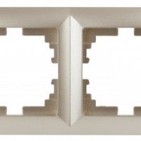 Рамка для розеток и выключателей Intro Solo 4-504-04 на 4 поста, СУ, шампань