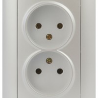 Розетка Intro Solo 4-204-06 двойная 2х2P 16А-250В IP20 СП перламутр