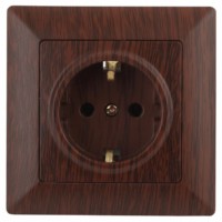 Розетка Intro Solo 4-206-10 с/з 2P+E Schuko со шторками 16А-250В IP20 СП венге