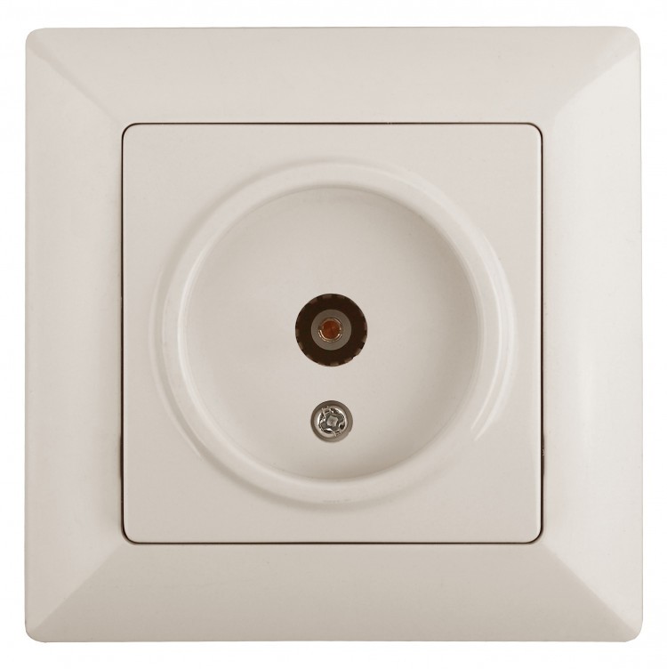 Розетка Intro Solo 4-301-02 ТВ одиночная СП слоновая кость