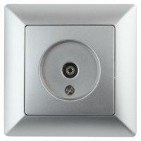 Розетка Intro Solo 4-301-03 ТВ одиночная СП алюминий