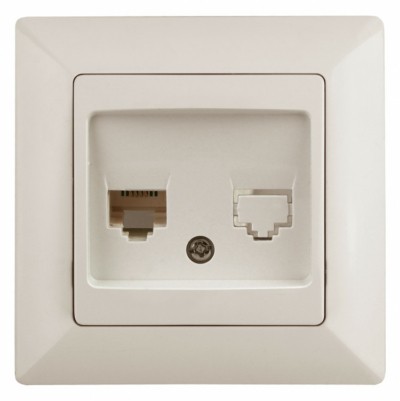 Розетка ТФ Intro Solo 4-302-02 RJ11 СП слоновая кость