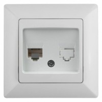 Розетка Intro Solo 4-303-01 информационная RJ45 СП белый