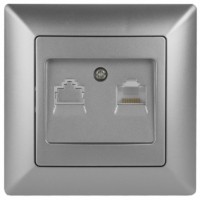 Розетка Intro Solo 4-303-03 информационная RJ45 СП алюминий