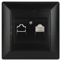 Розетка Intro Solo 4-303-05 информационная RJ45 СП антрацит