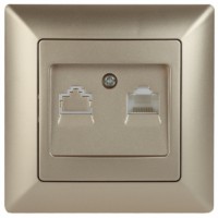 Розетка Intro Solo 4-303-04 информационная RJ45 СП шампань