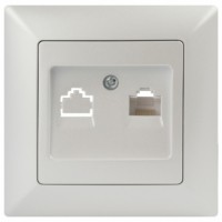 Розетка Intro Solo 4-303-06 информационная RJ45 IP20 СП перламутр