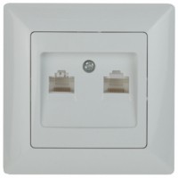 Розетка Intro Solo 4-304-01 информационная двойная 2xRJ45 СП белый