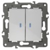 Выключатель 2кл. с инд. 10АХ-250В IP20 механизм Elegance белый Эра 14-1105-01