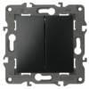 Выключатель 2кл. 10АХ-250В IP20 механизм Elegance антрацит Эра 14-1104-05