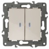 Выключатель 2кл. с инд. 10АХ-250В IP20 механизм Elegance сл.кость Эра 14-1105-02