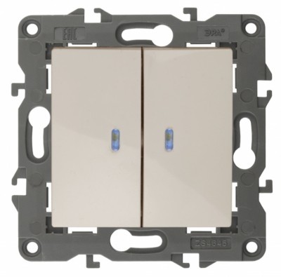 Выключатель 2кл. с инд. 10АХ-250В IP20 механизм Elegance сл.кость Эра 14-1105-02