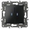 Выключатель 2кл. с инд. 10АХ-250В IP20 механизм Elegance антрацит Эра 14-1105-05