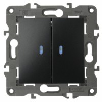 Выключатель 2кл. с инд. 10АХ-250В IP20 механизм Elegance антрацит Эра 14-1105-05