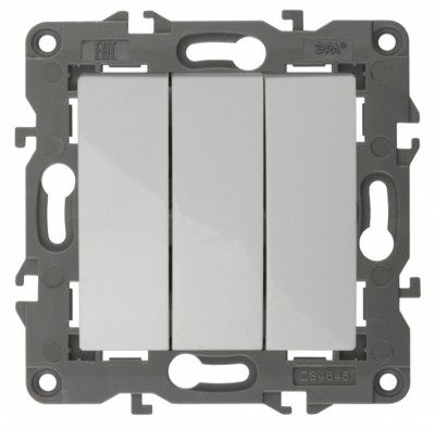 Выключатель 3кл. 10АХ-250В IP20 механизм Elegance белый Эра 14-1107-01