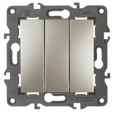 Выключатель 3кл. 10АХ-250В IP20 механизм Elegance шампань Эра 14-1107-04