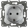 14-2101-03 ЭРА Розетка 2P+E Schuko 16A-250В IP20 Эра Elegance алюминий