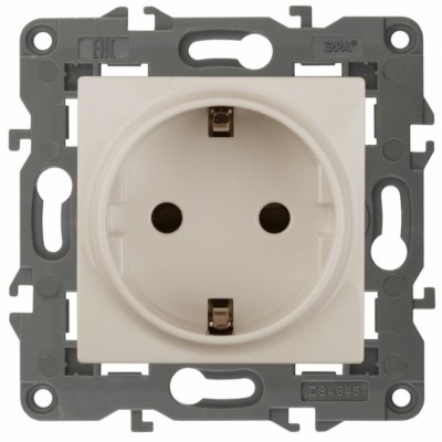 14-2102-02 ЭРА Розетка 2P+E Schuko со шторками 16A-250В IP20 Эра Elegance сл.кость