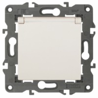14-2103-02 ЭРА Розетка 2P+E Schuko со шторками с крышкой 16A-250В IP20 Эра Elegance сл.кость