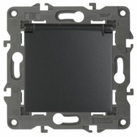 14-2103-05 ЭРА Розетка 2P+E Schuko со шторками с крышкой 16A-250В IP20 Эра Elegance антрацит
