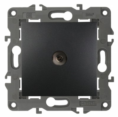 Розетка ТВ одиночная IP20 Эра Elegance антрацит