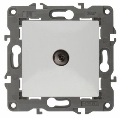 Розетка ТВ проходная IP20 Эра Elegance белый