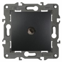 Розетка ТВ проходная IP20 Эра Elegance антрацит