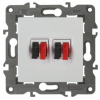 14-3112-01 ЭРА Розетка аудио двойная IP20 Эра Elegance белый